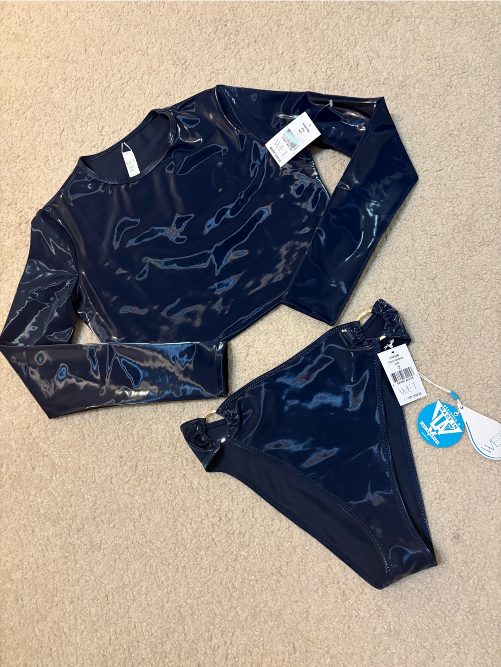 WET Lockett Ella Rashguard Bikini Set in Navy